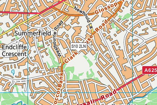 S10 2LN map - OS VectorMap District (Ordnance Survey)