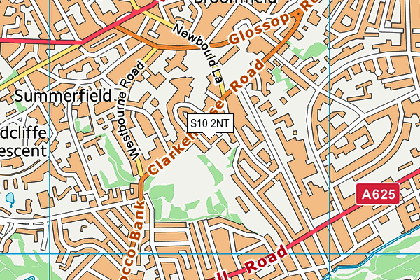 S10 2NT map - OS VectorMap District (Ordnance Survey)