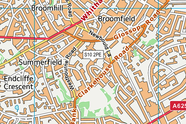 Sheffield High School map (S10 2PE) - OS VectorMap District (Ordnance Survey)