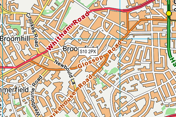 S10 2PX map - OS VectorMap District (Ordnance Survey)