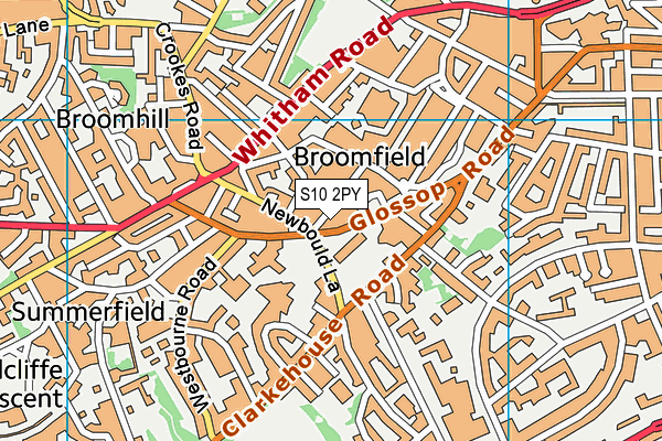 S10 2PY map - OS VectorMap District (Ordnance Survey)