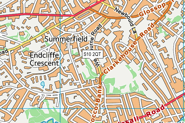 Westbourne School map (S10 2QT) - OS VectorMap District (Ordnance Survey)