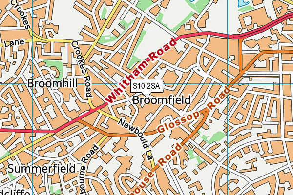 Broomhill Infant School map (S10 2SA) - OS VectorMap District (Ordnance Survey)