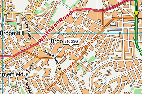 S10 2SG map - OS VectorMap District (Ordnance Survey)