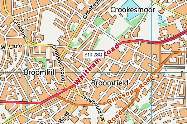 S10 2SQ map - OS VectorMap District (Ordnance Survey)