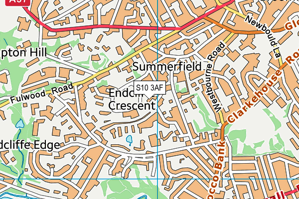 S10 3AF map - OS VectorMap District (Ordnance Survey)