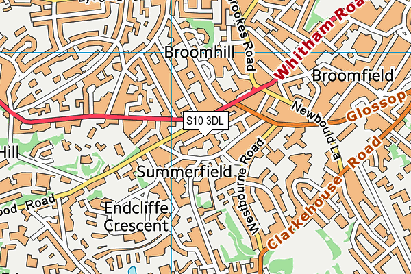 S10 3DL map - OS VectorMap District (Ordnance Survey)