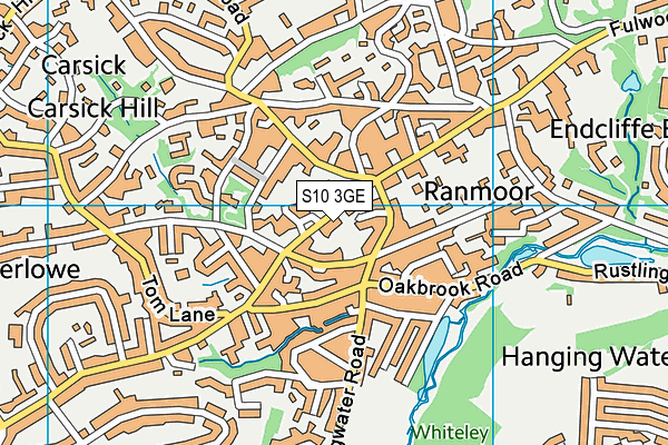 S10 3GE map - OS VectorMap District (Ordnance Survey)