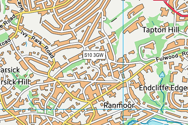 S10 3GW map - OS VectorMap District (Ordnance Survey)