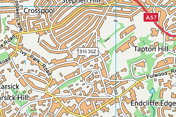 S10 3GZ map - OS VectorMap District (Ordnance Survey)