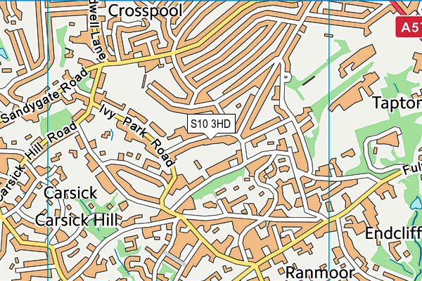S10 3HD map - OS VectorMap District (Ordnance Survey)