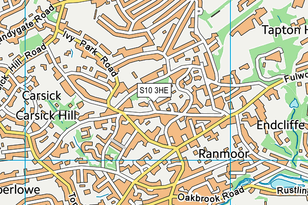S10 3HE map - OS VectorMap District (Ordnance Survey)