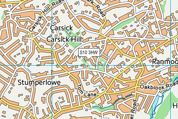 S10 3HW map - OS VectorMap District (Ordnance Survey)