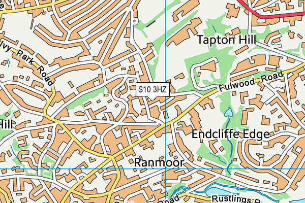 S10 3HZ map - OS VectorMap District (Ordnance Survey)