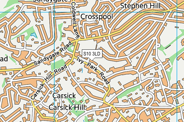 S10 3LD map - OS VectorMap District (Ordnance Survey)
