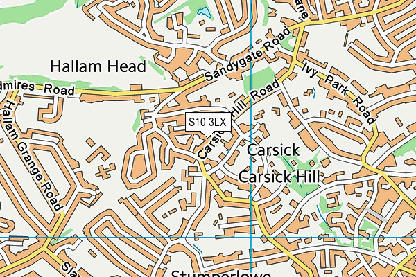 S10 3LX map - OS VectorMap District (Ordnance Survey)