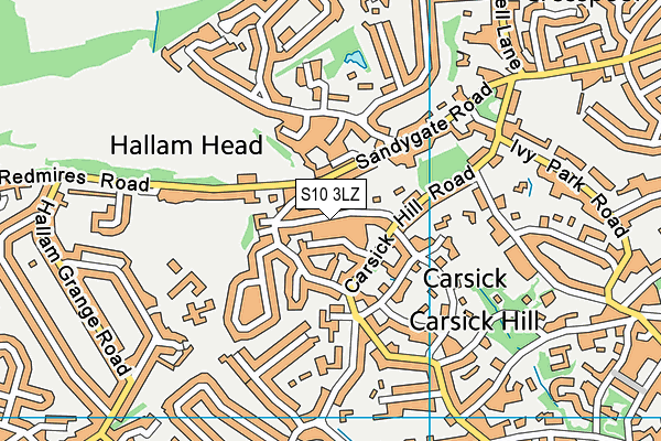 S10 3LZ map - OS VectorMap District (Ordnance Survey)