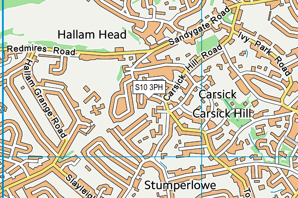 S10 3PH map - OS VectorMap District (Ordnance Survey)