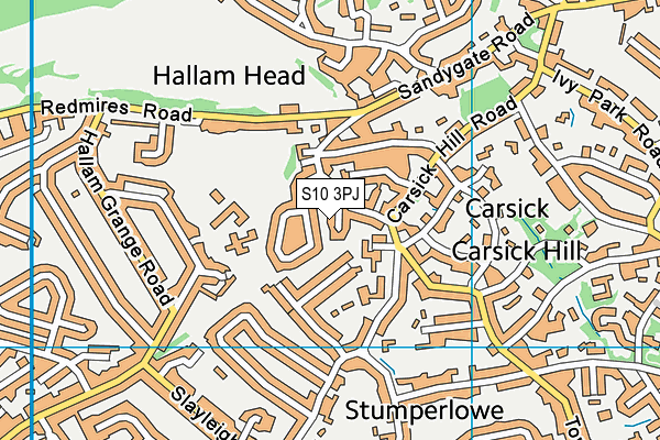 S10 3PJ map - OS VectorMap District (Ordnance Survey)