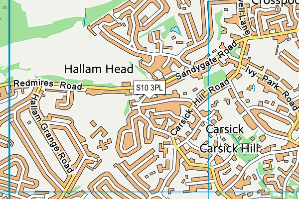 S10 3PL map - OS VectorMap District (Ordnance Survey)
