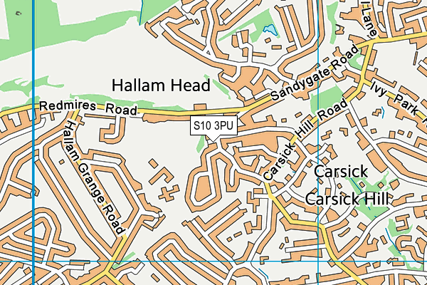 S10 3PU map - OS VectorMap District (Ordnance Survey)