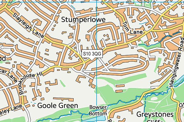 S10 3QG map - OS VectorMap District (Ordnance Survey)