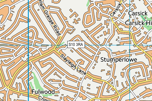 S10 3RA map - OS VectorMap District (Ordnance Survey)