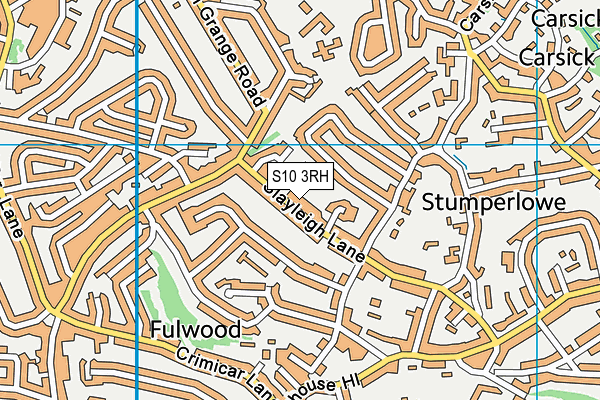 Hallam Grange Lawn Tennis Club map (S10 3RH) - OS VectorMap District (Ordnance Survey)