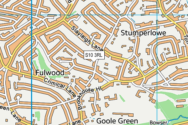 Fulwood Sports Club Ltd map (S10 3RL) - OS VectorMap District (Ordnance Survey)