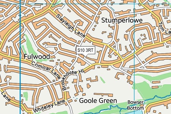 S10 3RT map - OS VectorMap District (Ordnance Survey)