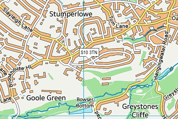 S10 3TN map - OS VectorMap District (Ordnance Survey)