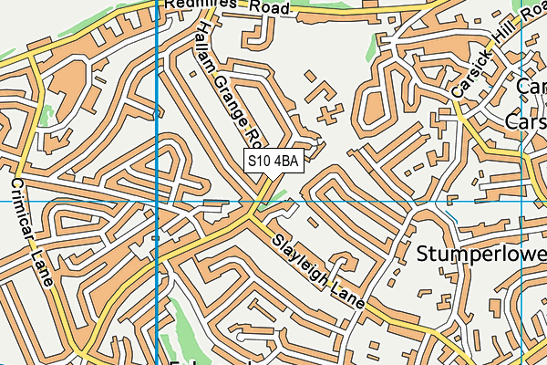 S10 4BA map - OS VectorMap District (Ordnance Survey)