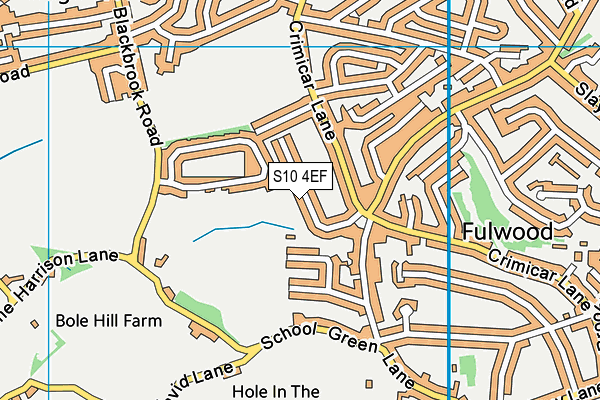 S10 4EF map - OS VectorMap District (Ordnance Survey)