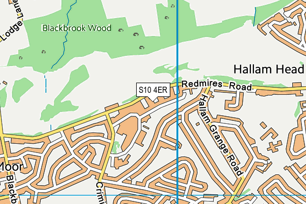 S10 4ER map - OS VectorMap District (Ordnance Survey)