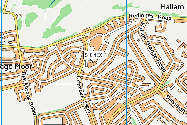 S10 4EX map - OS VectorMap District (Ordnance Survey)