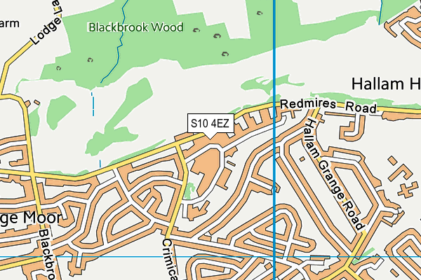 S10 4EZ map - OS VectorMap District (Ordnance Survey)