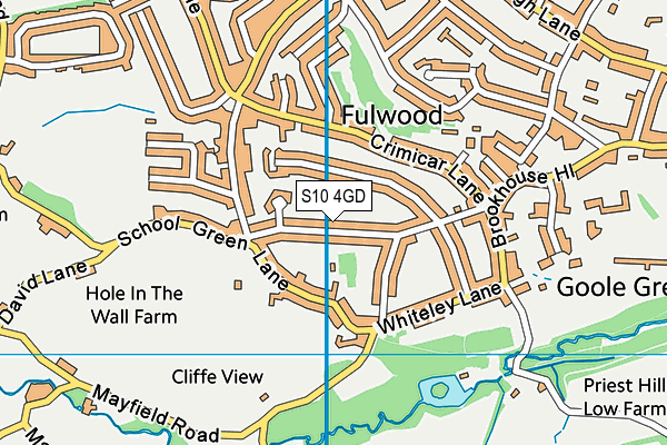 S10 4GD map - OS VectorMap District (Ordnance Survey)