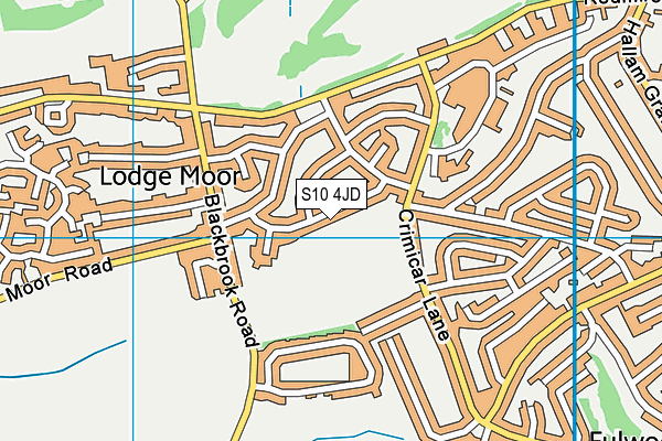 S10 4JD map - OS VectorMap District (Ordnance Survey)