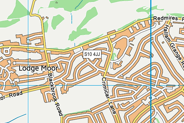 S10 4JJ map - OS VectorMap District (Ordnance Survey)
