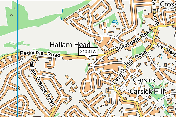 Hallamshire Golf Club map (S10 4LA) - OS VectorMap District (Ordnance Survey)