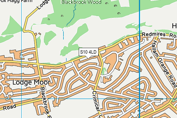 S10 4LD map - OS VectorMap District (Ordnance Survey)
