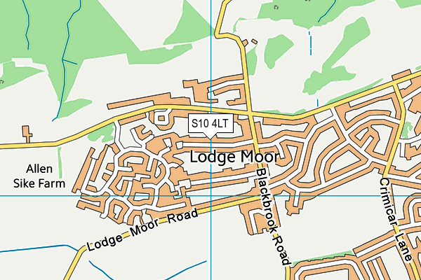 S10 4LT map - OS VectorMap District (Ordnance Survey)
