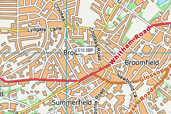 S10 5BP map - OS VectorMap District (Ordnance Survey)