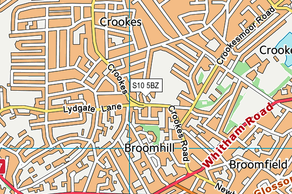 The Derek Dooley Sports & Community Centre map (S10 5BZ) - OS VectorMap District (Ordnance Survey)