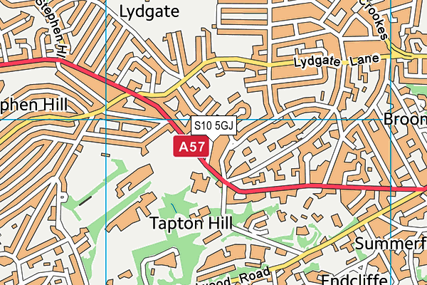 S10 5GJ map - OS VectorMap District (Ordnance Survey)