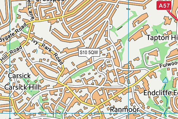 S10 5QW map - OS VectorMap District (Ordnance Survey)