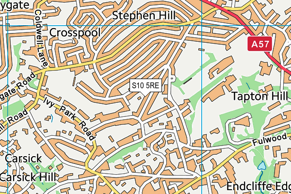 S10 5RE map - OS VectorMap District (Ordnance Survey)