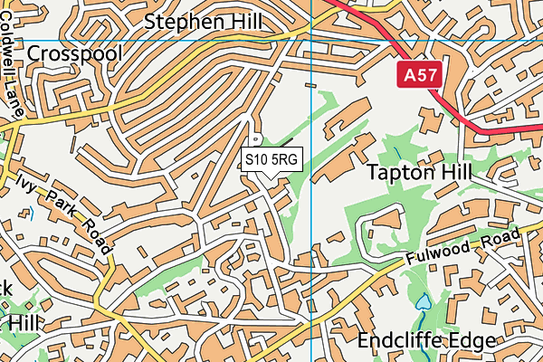 Tapton School map (S10 5RG) - OS VectorMap District (Ordnance Survey)