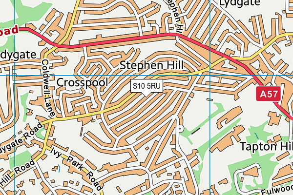 S10 5RU map - OS VectorMap District (Ordnance Survey)