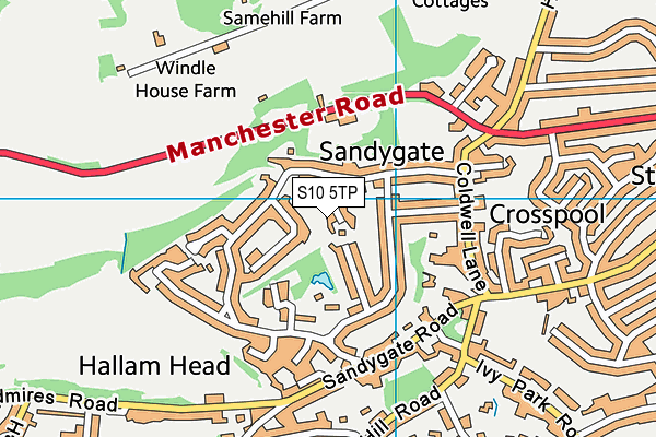 S10 5TP map - OS VectorMap District (Ordnance Survey)